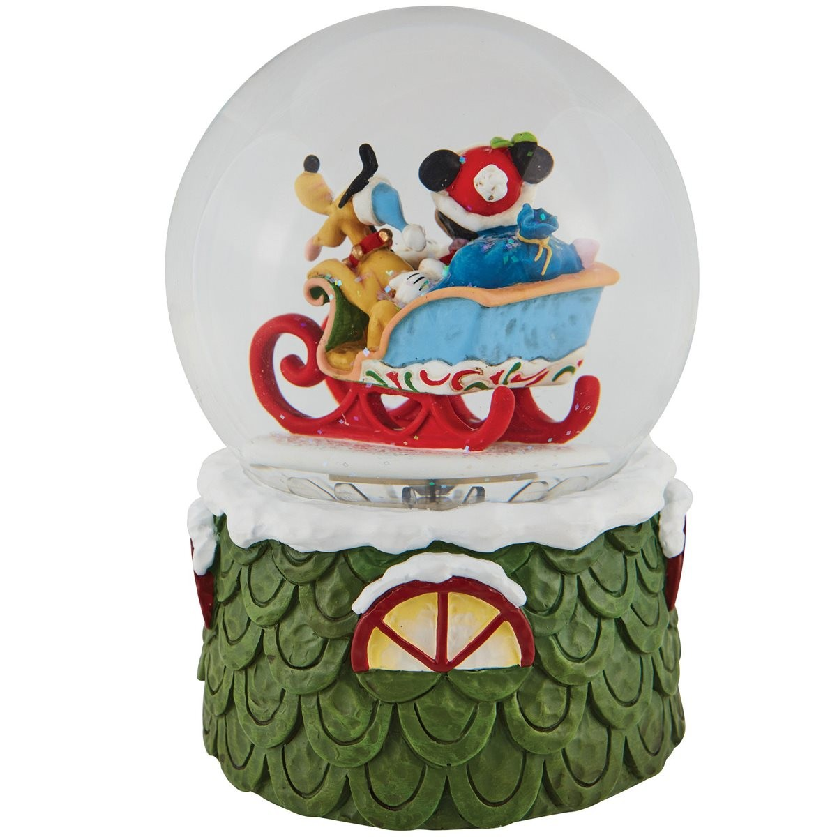 JIM SHORE DISNEY TRADITIONS LAUGHING ALL THE WAY SANTA MICKEY WATERBALL