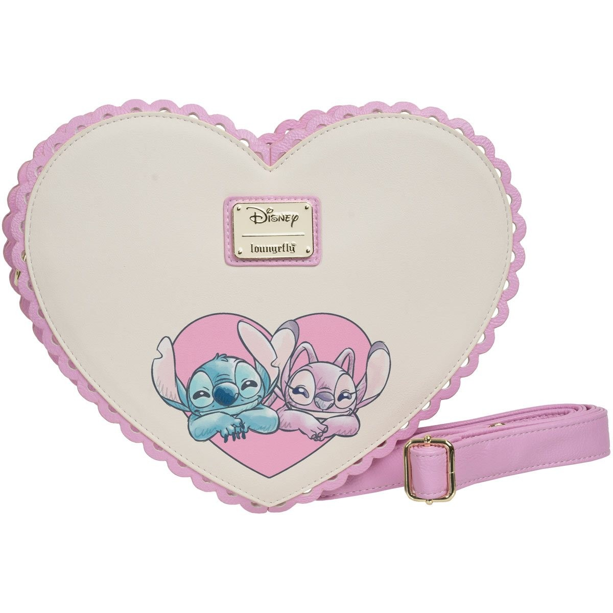 LOUNGEFLY STITCH & ANGEL KISS HEART CROSS BODY BAG
