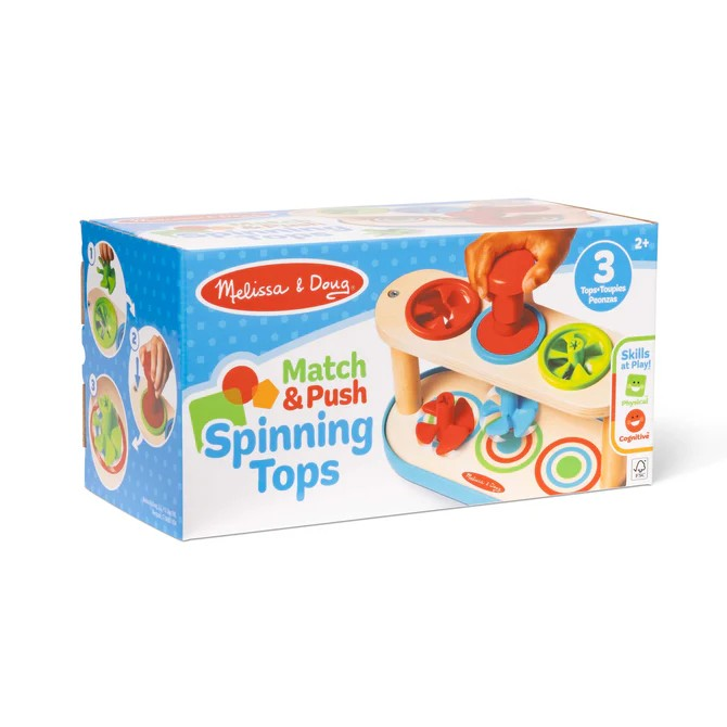 MELISSA AND DOUG MATCH AND PUSH SPINNING TOPS
