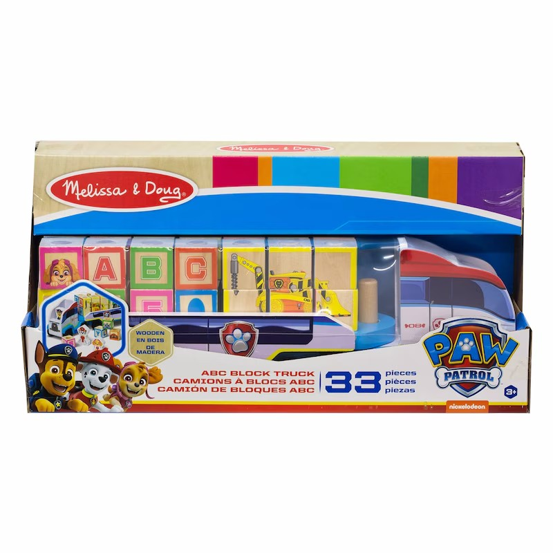 MELISSA & DOUG PAW PATROL ABC WOODEN BLOCK TRUCK