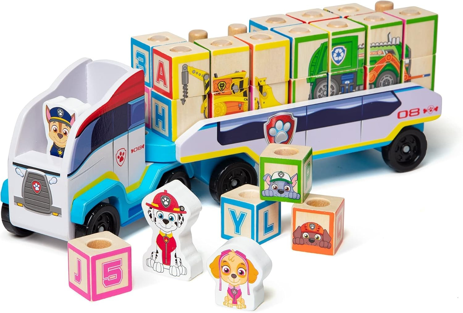 MELISSA & DOUG PAW PATROL ABC WOODEN BLOCK TRUCK