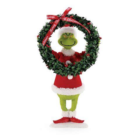 DEPARTMENT 56 THE GRINCH HOLDING WREATH DECORATING FIGURE