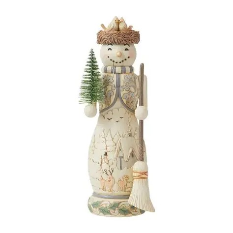 JIM SHORE HEARTWOOD CREEK WHITE WOODLAND DECK THE WOODLANDS SNOWMAN NUTCRACKER