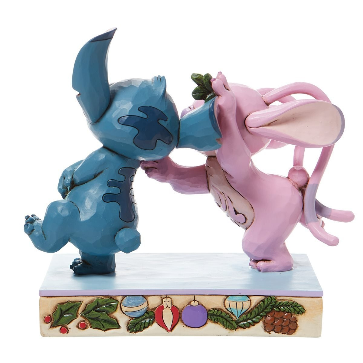 JIM SHORE DISNEY TRADITIONS MISTLETOE KISSES ANGEL AND STITCH FIGURE