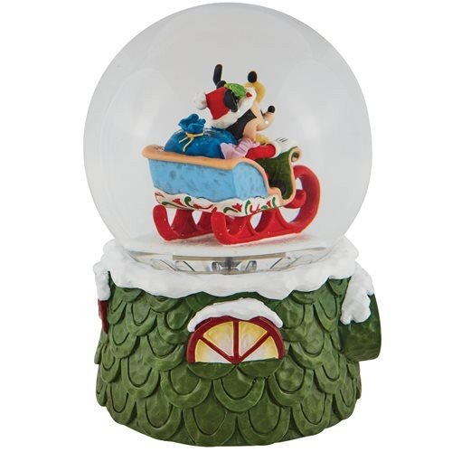 JIM SHORE DISNEY TRADITIONS LAUGHING ALL THE WAY SANTA MICKEY WATERBALL
