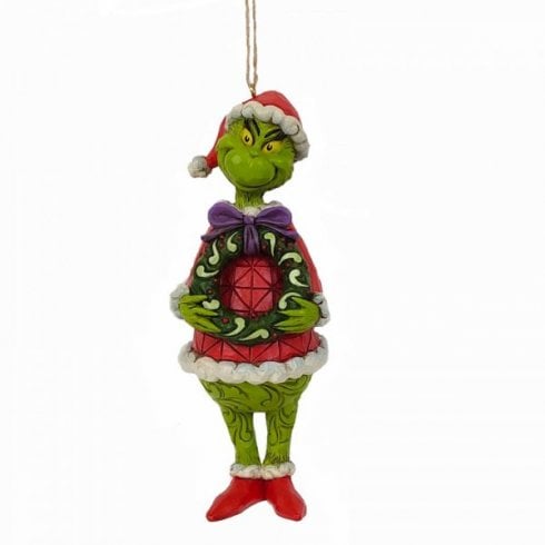 JIM SHORE THE GRINCH HOLDING WREATH ORNAMENT