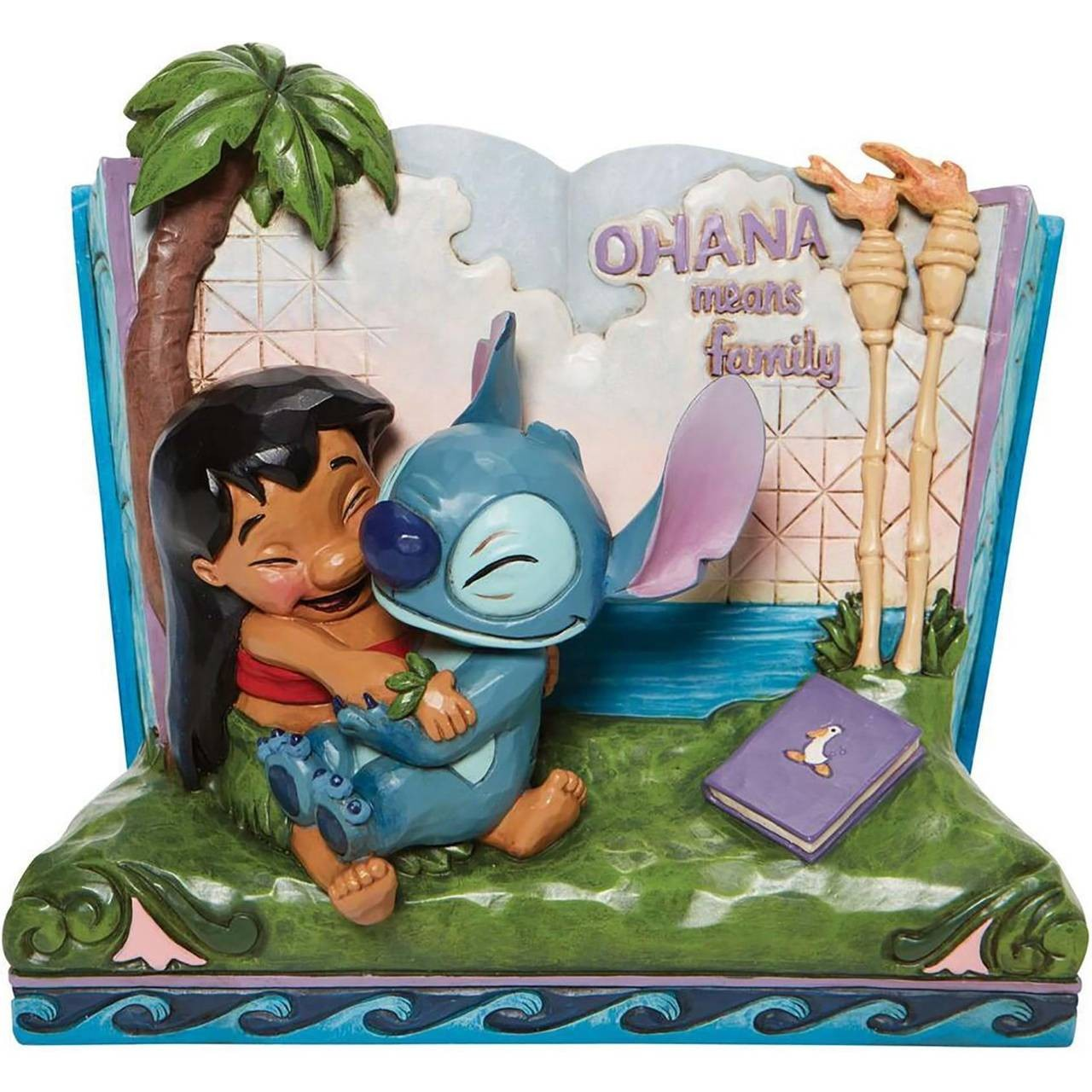 JIM SHORE DISNEY TRADITIONS OHANA MEANS FAMILY STORYBOOK FIGURE