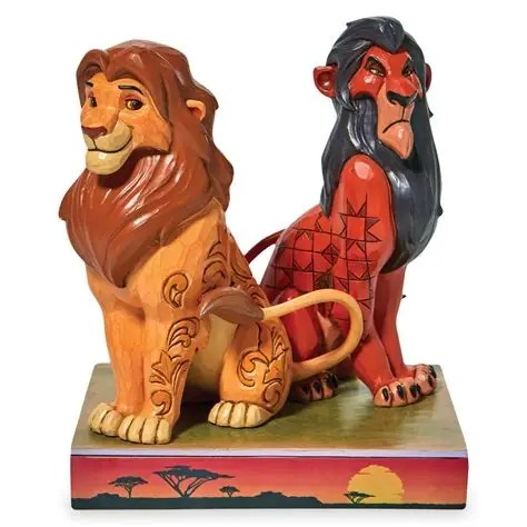 JIM SHORE DISNEY TRADITIONS PROUD AND PETULANT SIMBA AND SCAR FIGURE