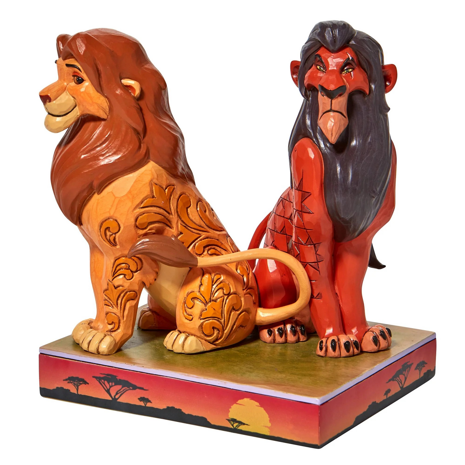 JIM SHORE DISNEY TRADITIONS PROUD AND PETULANT SIMBA AND SCAR FIGURE