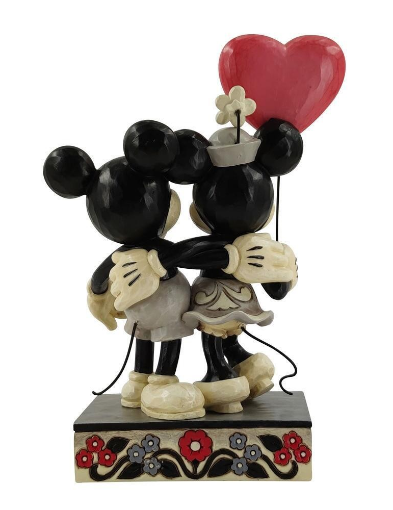 JIM SHORE DISNEY TRADITIONS LOVE IS IN THE AIR BLACK AND WHITE MICKEY AND MINNIE FIGURE