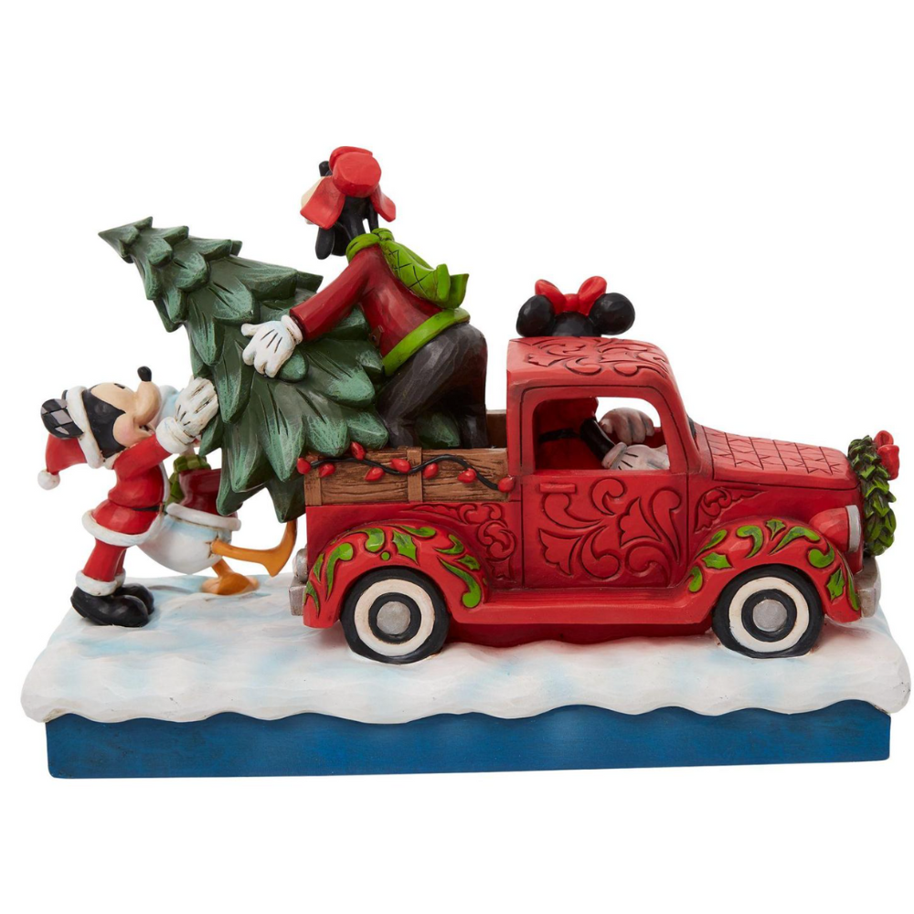 JIM SHORE DISNEY TRADITIONS LOADS OF CHRISTMAS CHEER RED TRUCK FAB 4 FIGURE