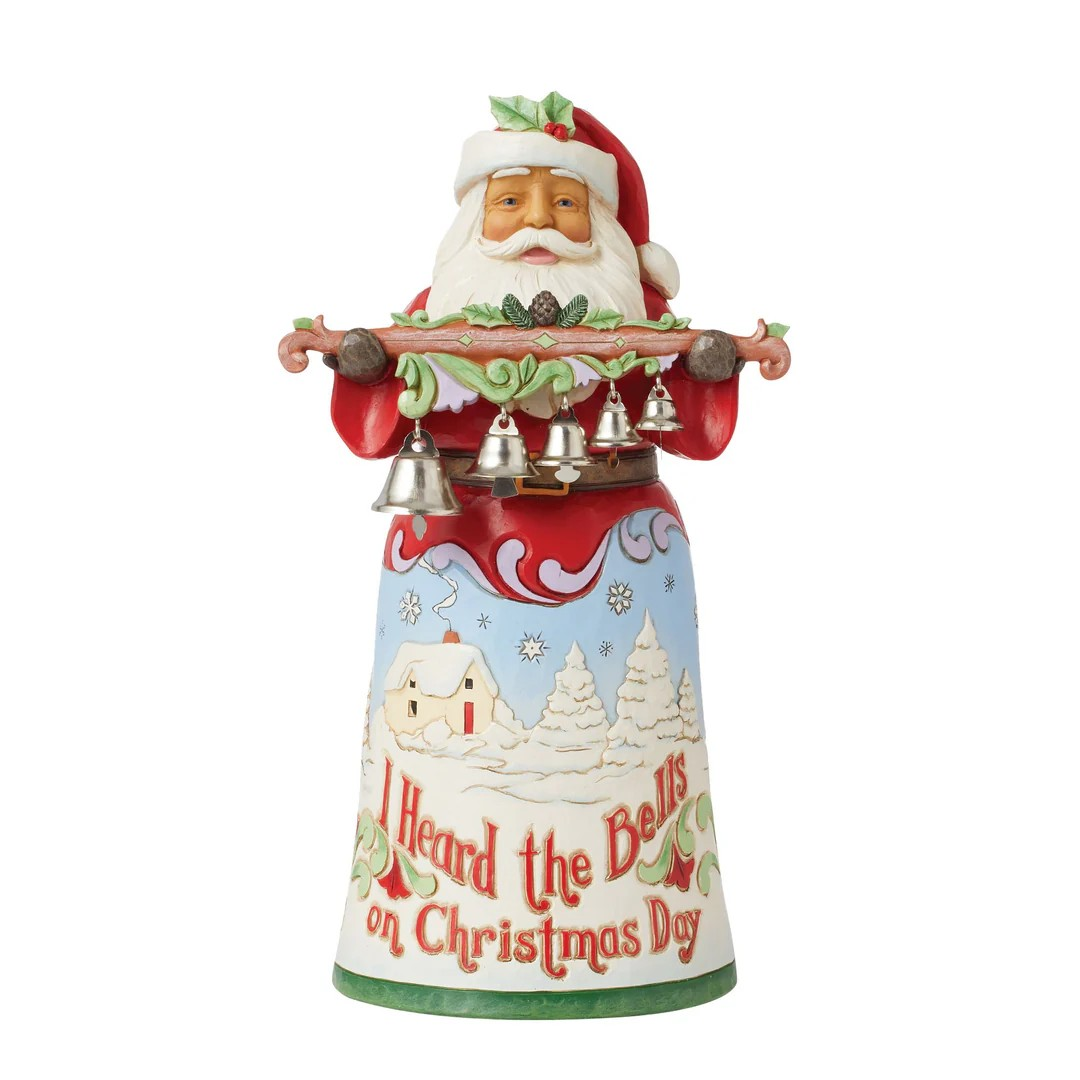 JIM SHORE HEARTWOOD CREEK I HEARD THE BELLS ON CHRISTMAS DAY SANTA FIGURE