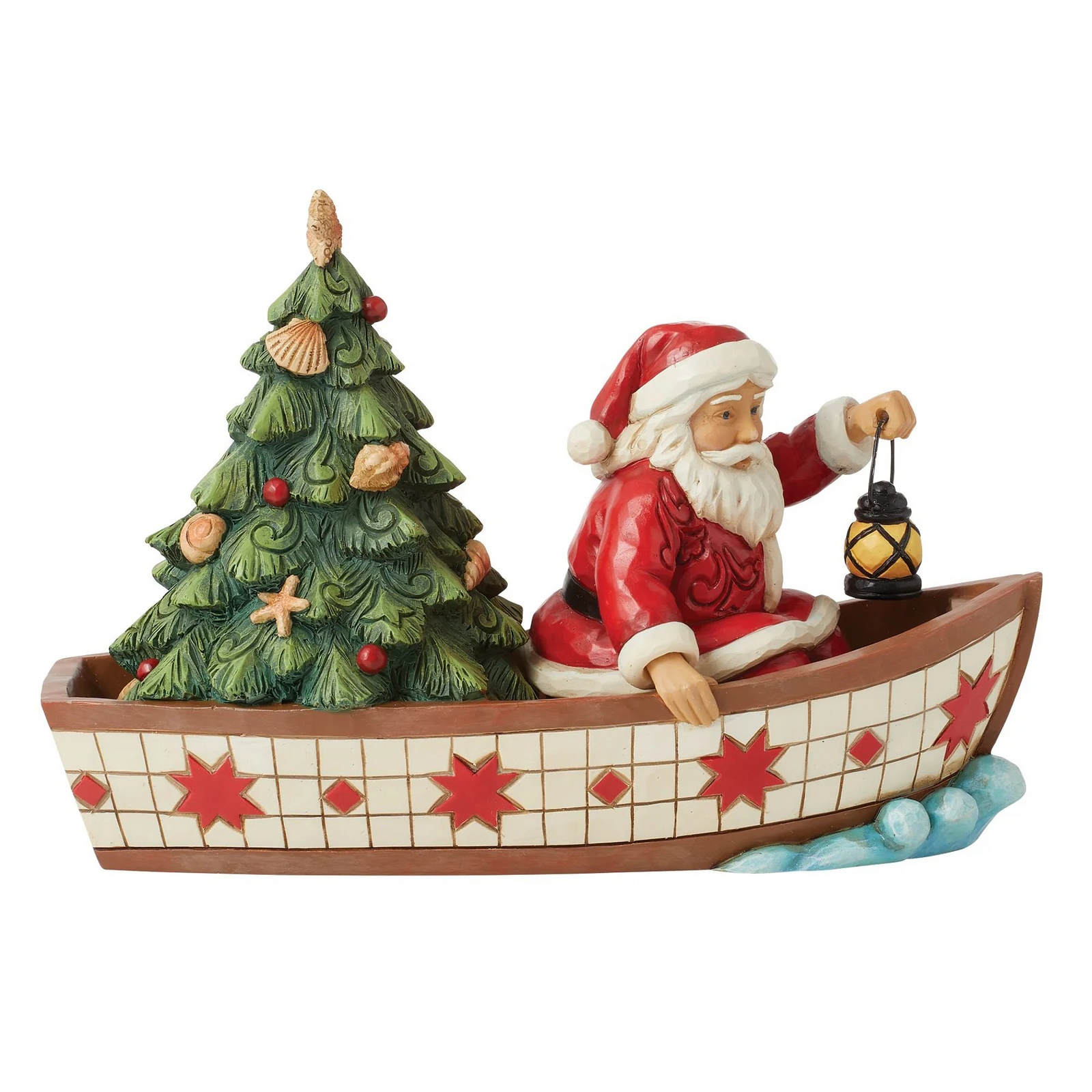 JIM SHORE HEARTWOOD CREEK SEAS OF GIVING SANTA IN BOAT FIGURE