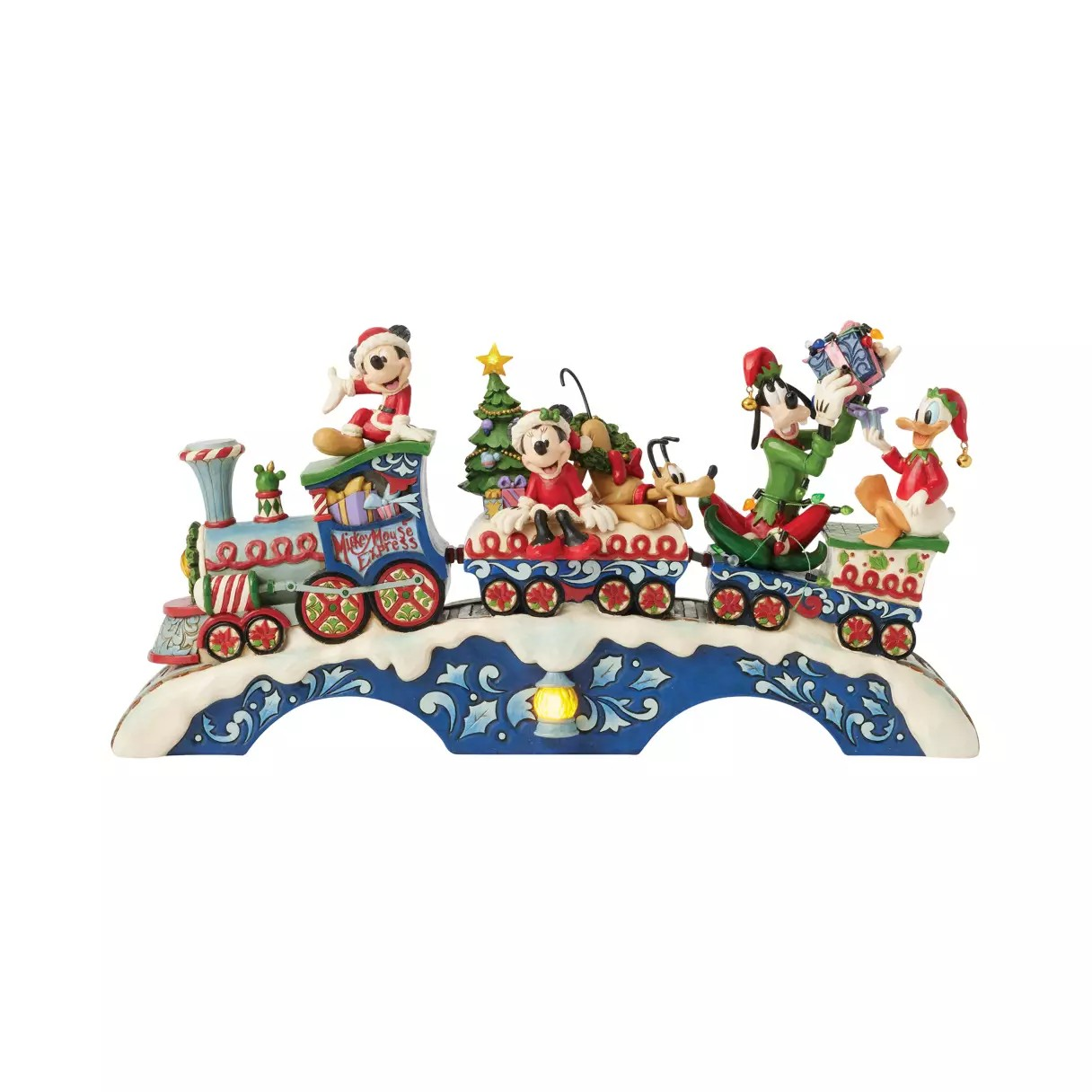 DISNEY TRADITIONS 20CM MICKEY AND FRIENDS TRAIN CHRISTMAS CHEER ON TRACK