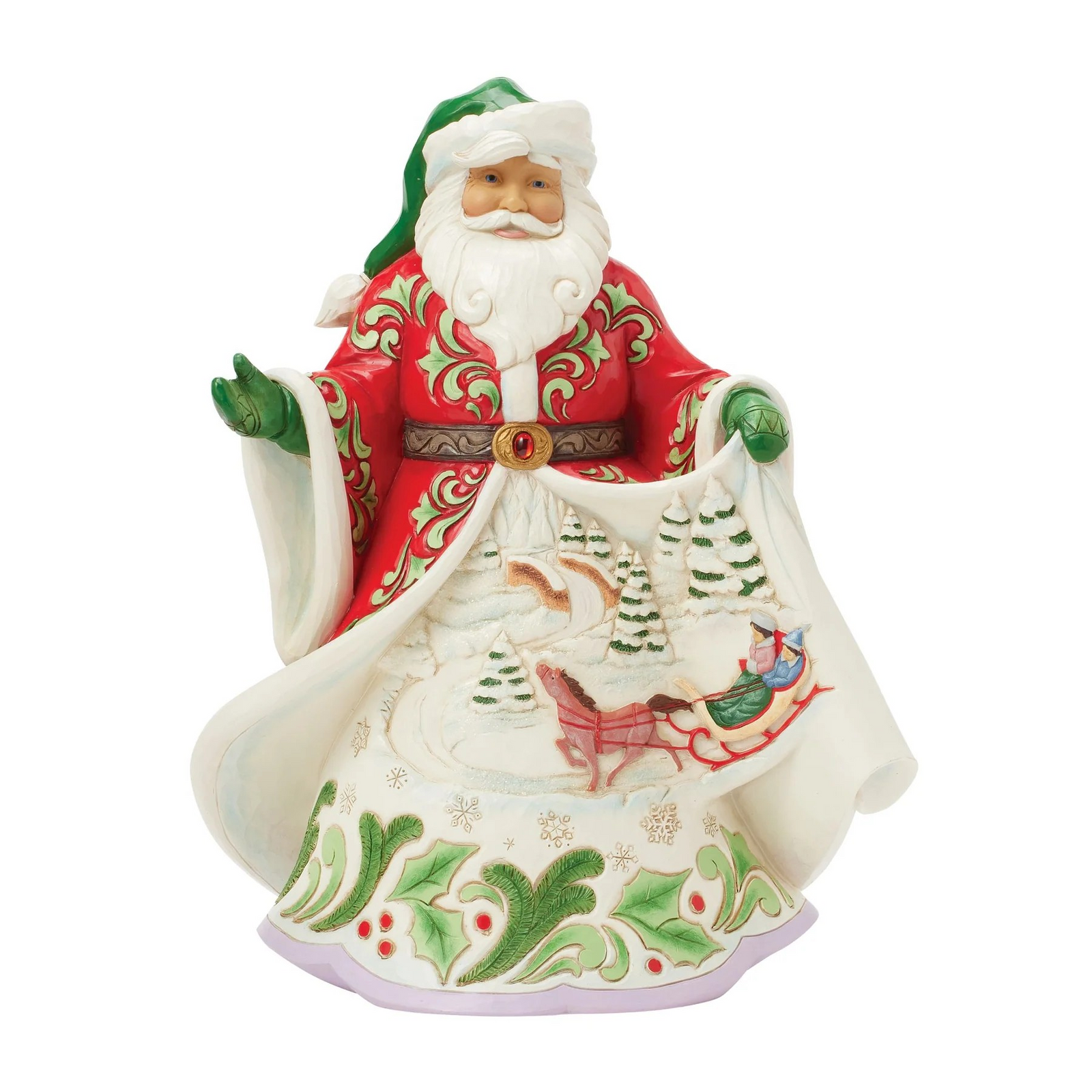 JIM SHORE HEARTWOOD CREEK MAGICAL SLEIGH RIDE MUSICAL SCENE SANTA FIGURE