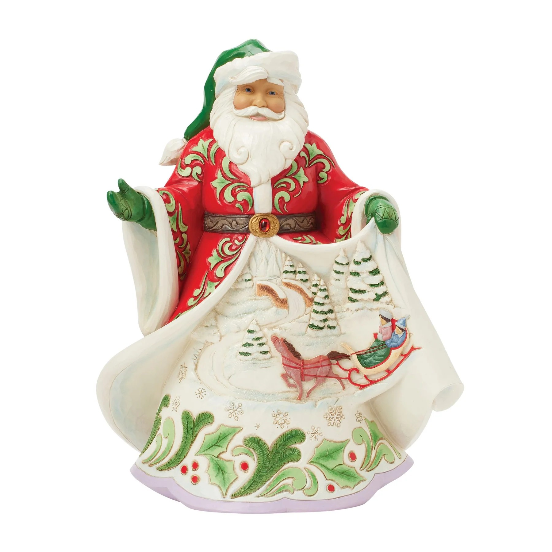 JIM SHORE HEARTWOOD CREEK MAGICAL SLEIGH RIDE MUSICAL SCENE SANTA FIGURE