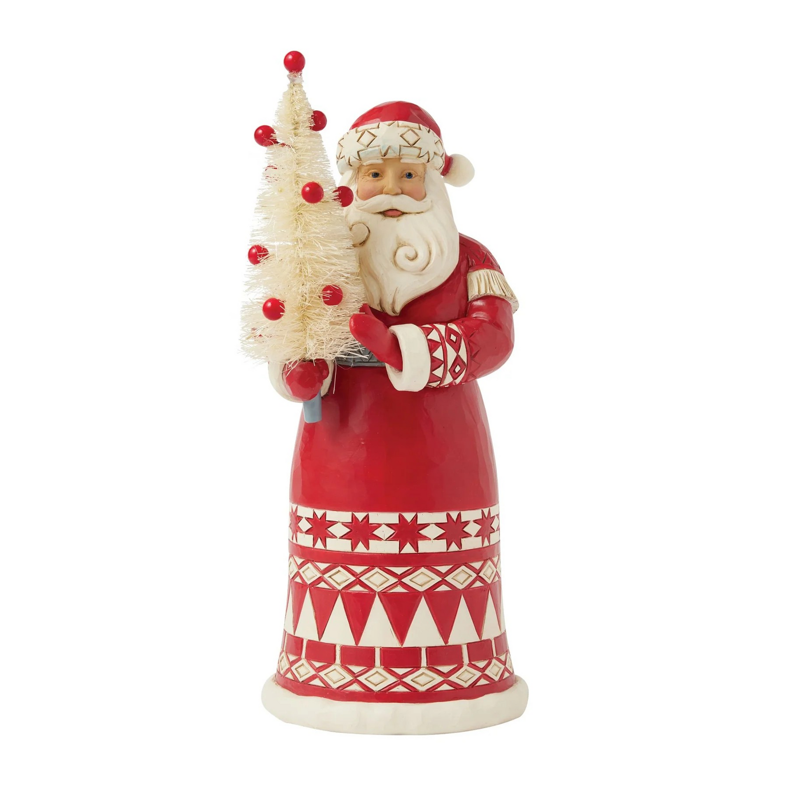 JIM SHORE HEARTWOOD CREEK NORDIC WINTER WISHES SANTA WITH TREE FIGURE