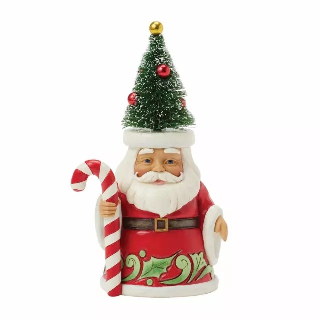 JIM SHORE HEARTWOOD CREEK THE MERRY ON TOP TREE HEAD SANTA FIGURE