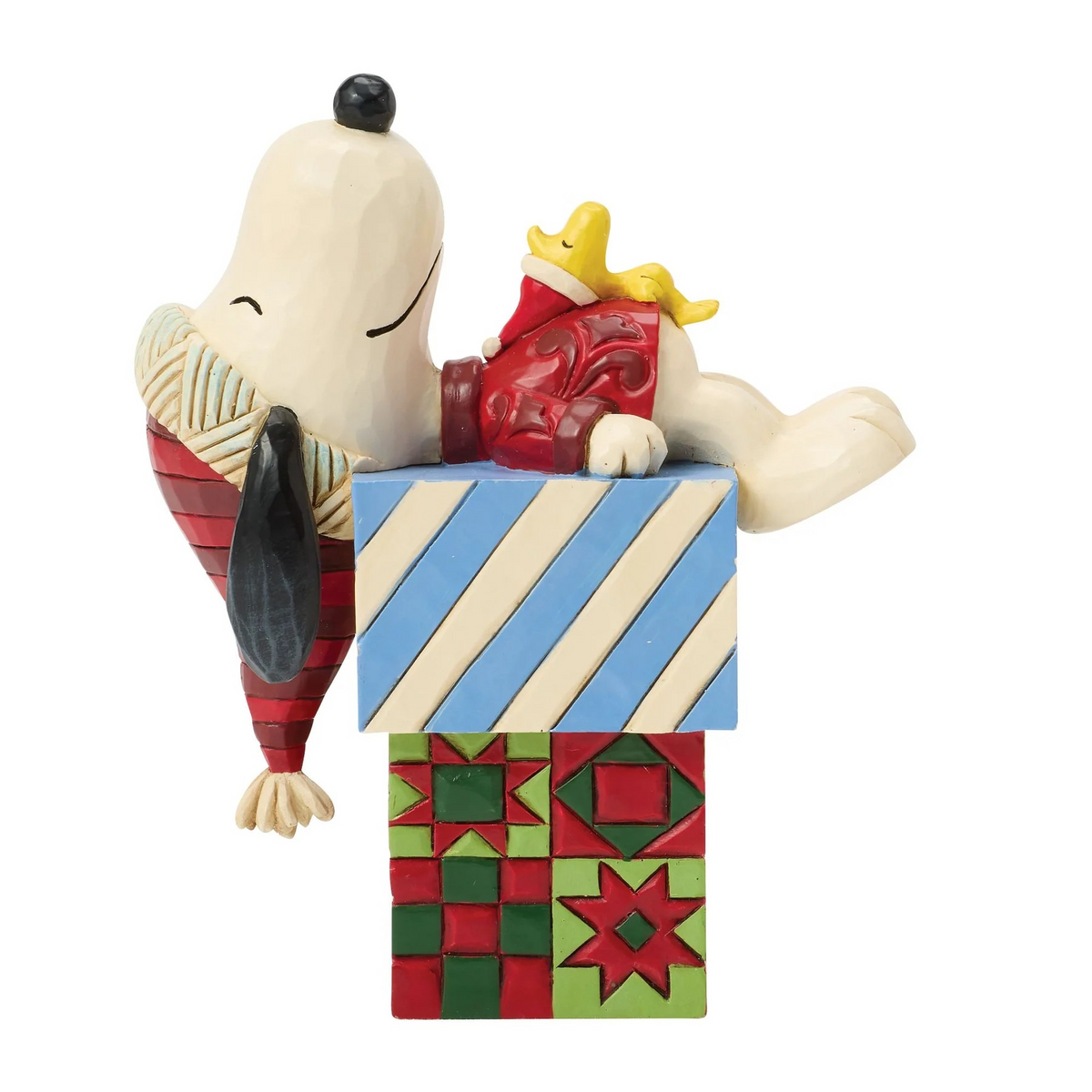 SNOOPY & WOODSTOCK STACKED GIFTS FIGURINE