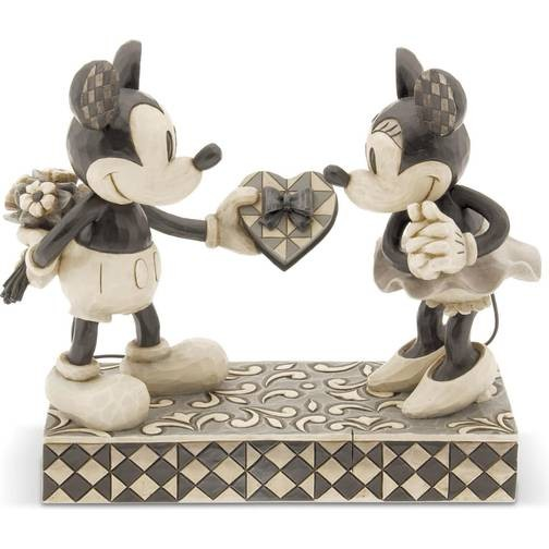 JIM SHORE DISNEY TRADITIONS REAL SWEETHEART BLACK & WHITE MICKEY & MINNIE