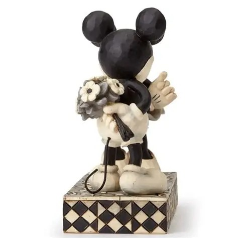JIM SHORE DISNEY TRADITIONS REAL SWEETHEART BLACK & WHITE MICKEY & MINNIE