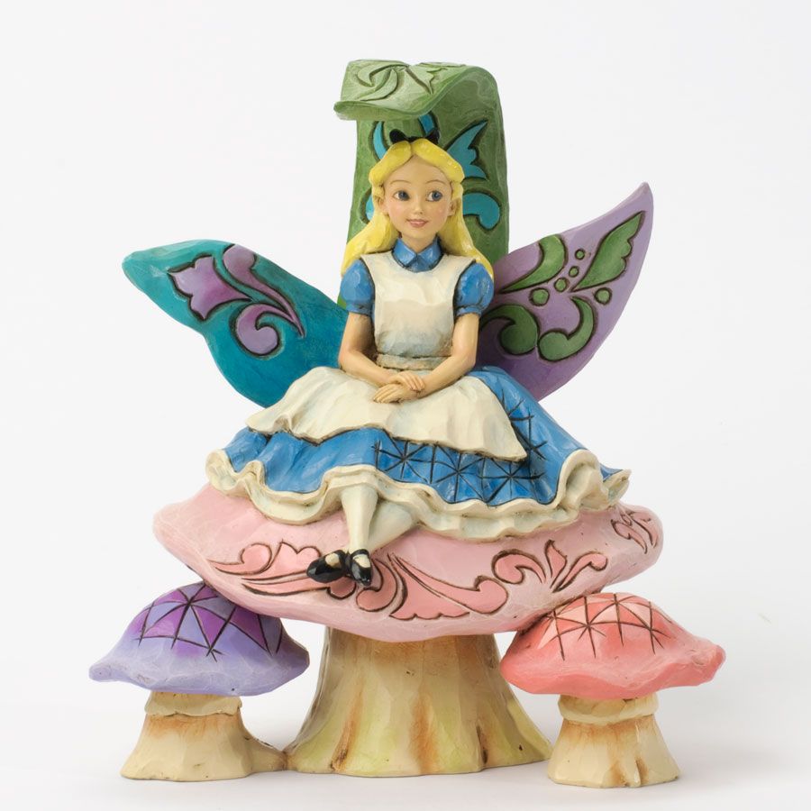JIM SHORE DISNEY TRADITIONS ALICE ON MUSHROOM