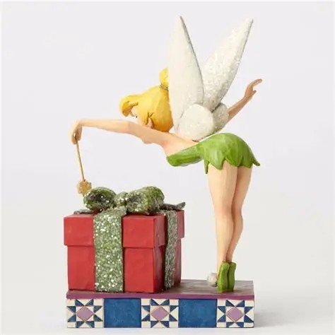 JIM SHORE DISNEY TRADITIONS PIXIE DUSTED TINKERBELL PRESENT FIGURE