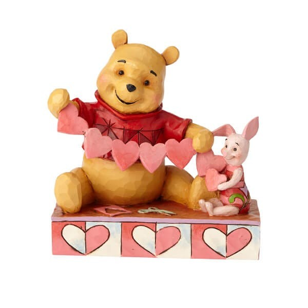 JIM SHORE DISNEY TRADITIONS HANDMADE VALENTINES WINNIE THE POOH AND PIGLET FIGURE