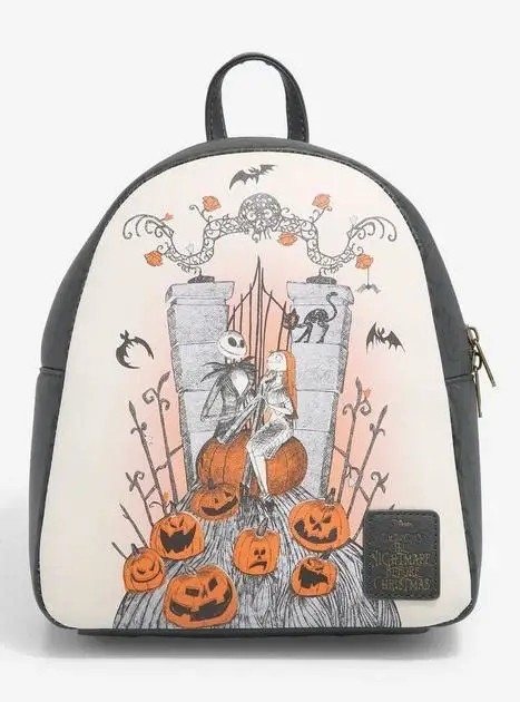 LOUNGEFLY NIGHTMARE BEFORE CHRISTMAS JACK AND SALLY MINI BACKPACK