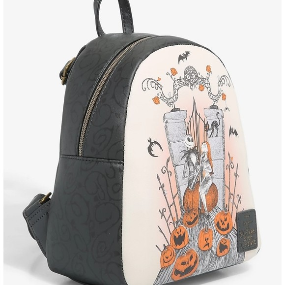 LOUNGEFLY NIGHTMARE BEFORE CHRISTMAS JACK AND SALLY MINI BACKPACK