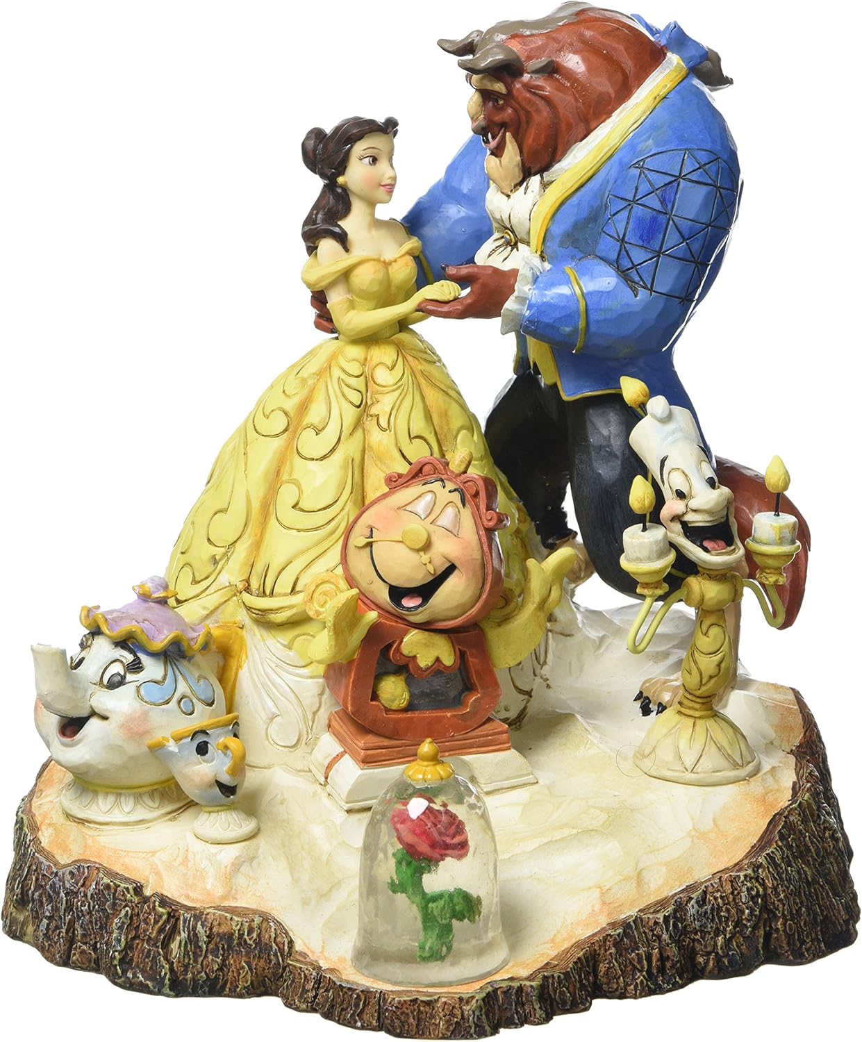 JIM SHORE DISNEY TRADITIONS TALE AS OLD AS TIME BEAUTY AND THE BEAST CARVED BY HEART FIGURE