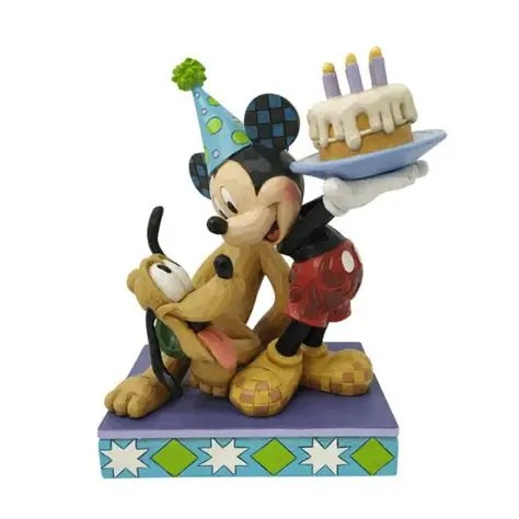 JIM SHORE DISNEY TRADITIONS HAPPY BIRTHDAY, PAL MICKEY AND PLUTO FIGURE