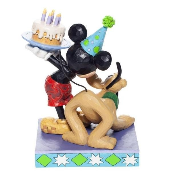 JIM SHORE DISNEY TRADITIONS HAPPY BIRTHDAY, PAL MICKEY AND PLUTO FIGURE