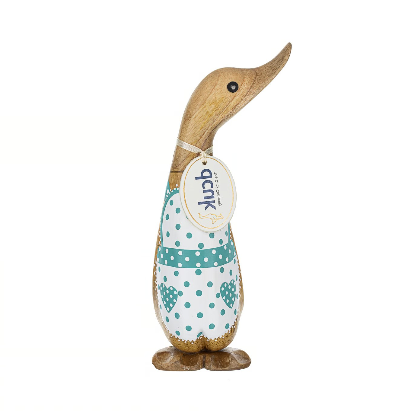 DCUK DUCK WITH BLUE HEART APRON RIGHT FACING FIGURE