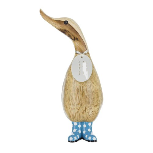 DCUK BLUE SPOTTY BOOTS RIGHT FACING FIGURE