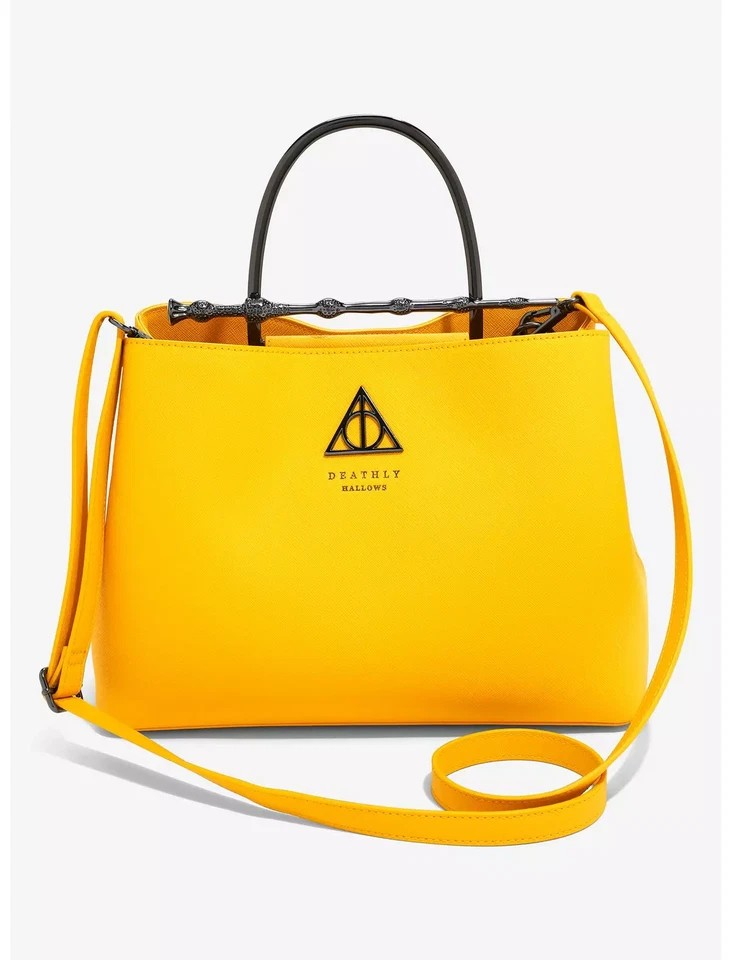 LOUNGEFLY HARRY POTTER AND THE DEATHLY HALLOWS YELLOW HAND BAG