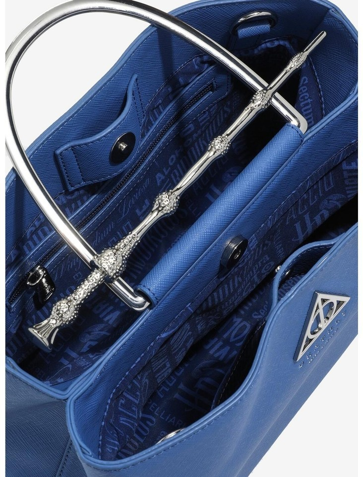 LOUNGEFLY HARRY POTTER AND THE DEATHLY HALLOWS BLUE HAND BAG