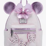 LOUNGEFLY PINK BUTTERFLY MINNIE MOUSE MINI BACK PACK 