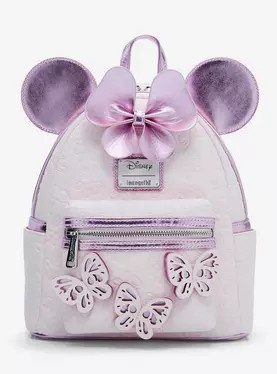 LOUNGEFLY PINK BUTTERFLY MINNIE MOUSE MINI BACK PACK 