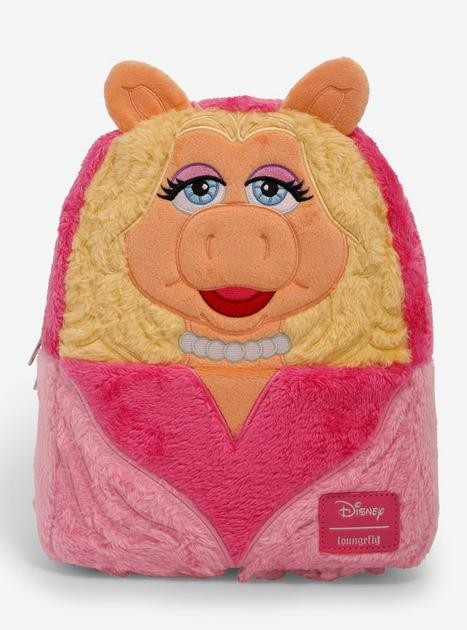 LOUNGEFLY HOT TOPIC MISS PIGGY CHARACTER MINI BACKPACK