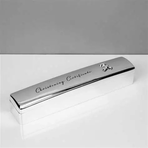 SILVER PLATED CHRISTENING CERTIFICATE HOLDER