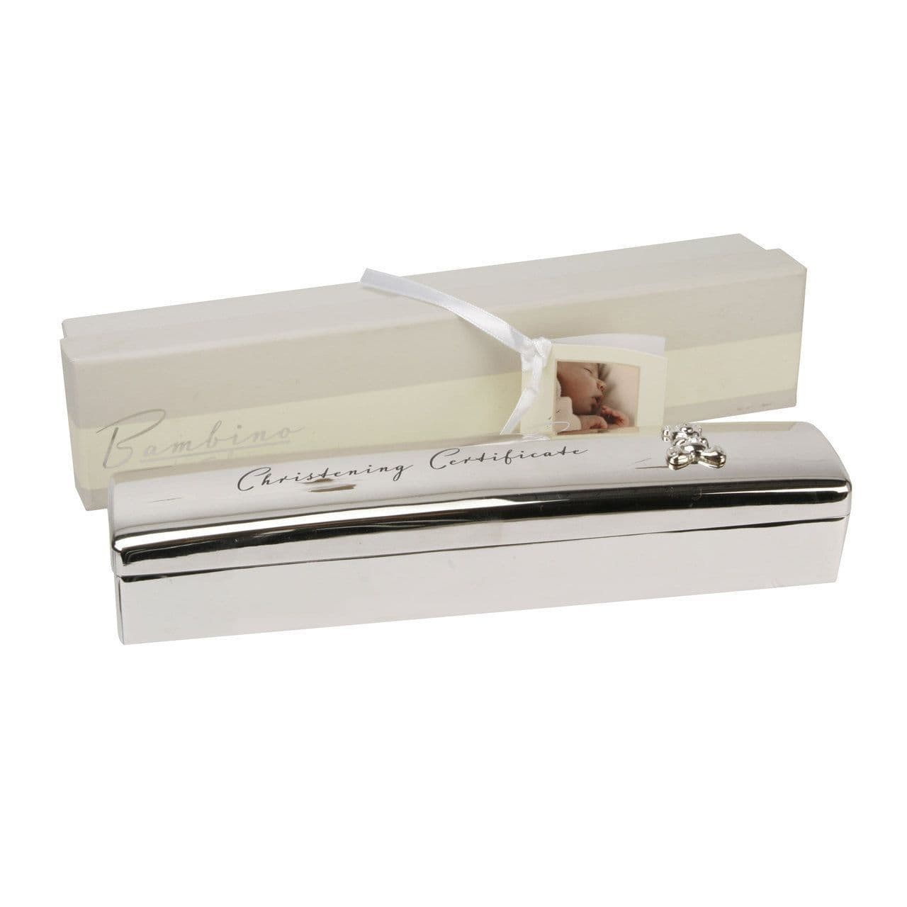 SILVER PLATED CHRISTENING CERTIFICATE HOLDER