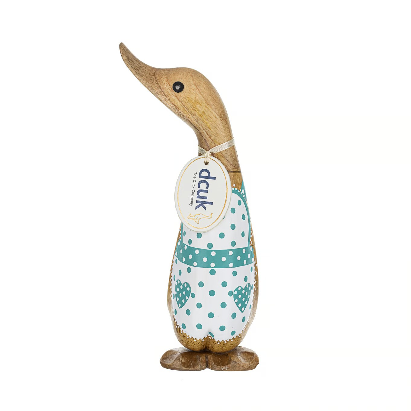DCUK DUCK WITH BLUE HEART APRON FRONT FACING FIGURE