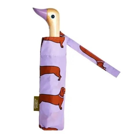 DCUK DACHSHUND PURPLE DUCK HANDLE UMBRELLA 
