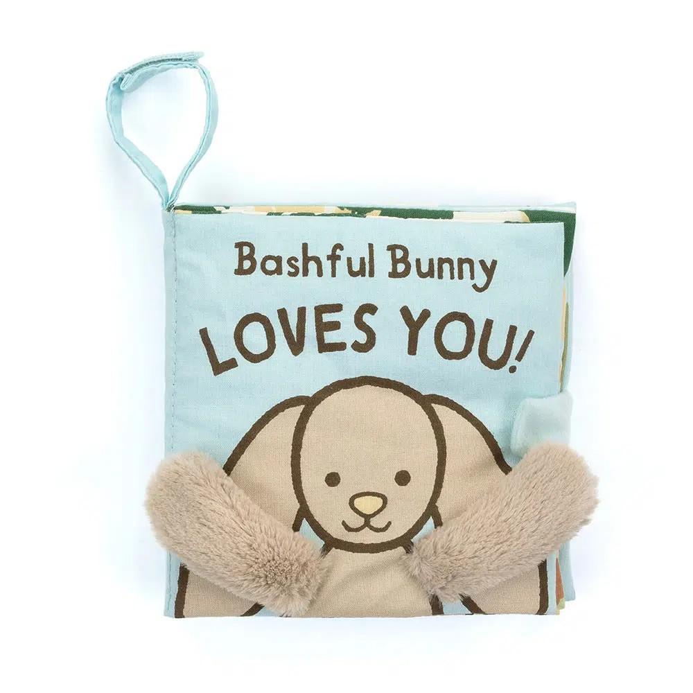 JELLYCAT FABRIC BOOK BASHFUL BUNNY LOVES YOU