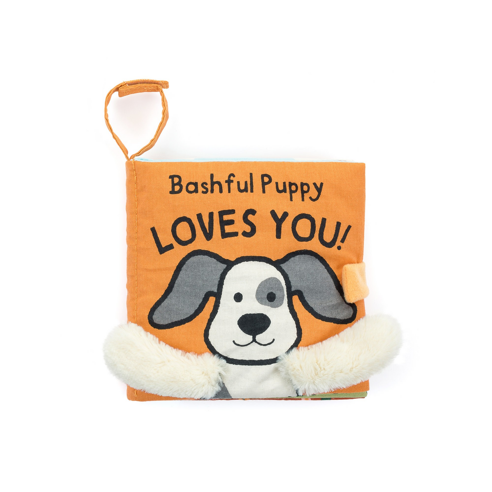 JELLYCAT FABRIC BOOK BASHFUL PUPPY LOVES YOU