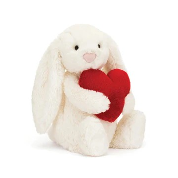 BASHFUL RED LOVE  HEART BUNNY