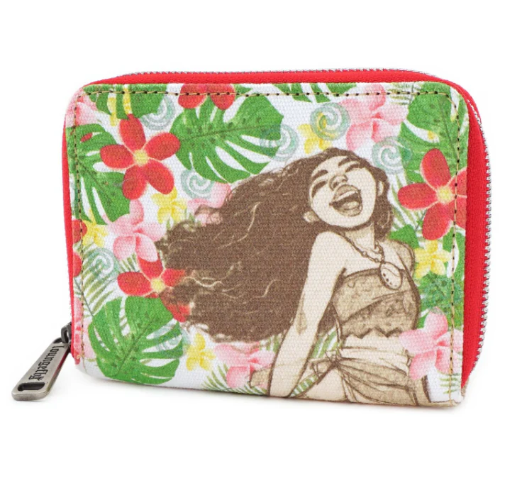 LOUNGEFLY MOANA CANVAS SKETCH ZIP WALLET