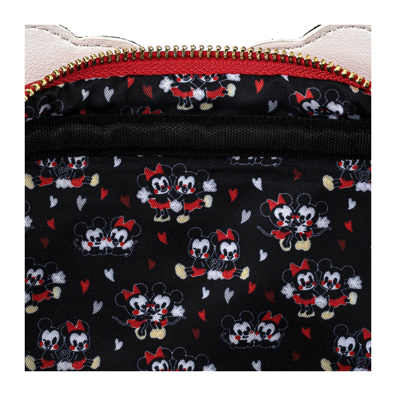LOUNGEFLY MICKEY MOUSE HEART HANDS CROSS BODY BAG