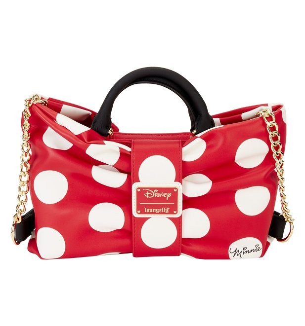 LOUNGEFLY MINNIE ROCKS THE DOTS BOW CROSSBODY BAG